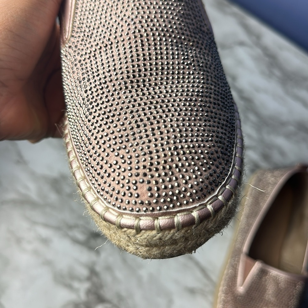 Kaari Blue Pink Rhinestone and Woven Slip On Shoes - Picture 12 of 12